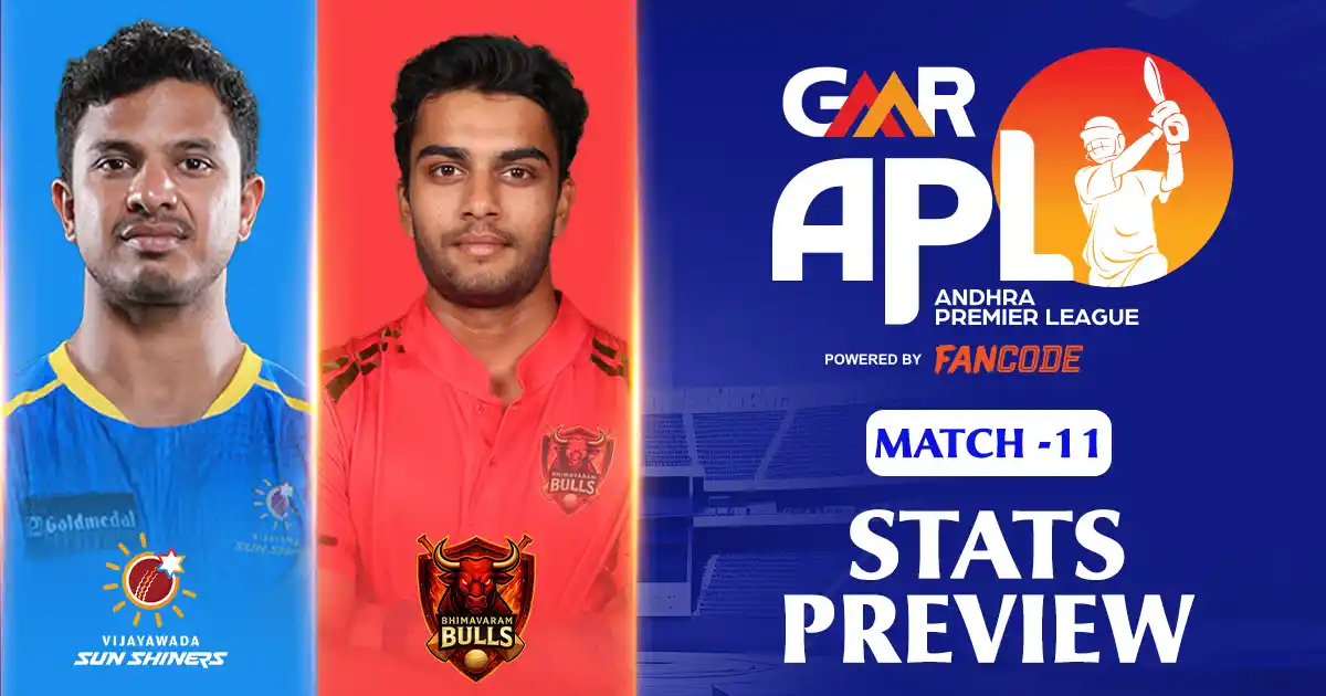 GMR APL 2025: Vijayawada Sun Shiners vs Bhimavaram Bulls, Match 11: Stats Preview